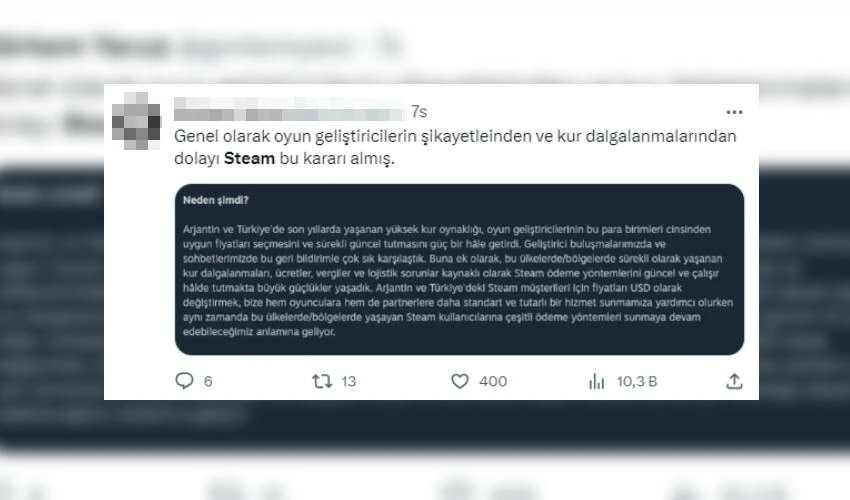 Steam'den şok karar! Türkiye pazarından çekiliyor... TL yerine Dolar kuru geliyor!