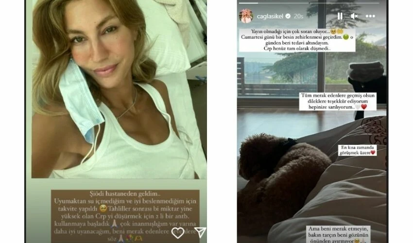 Yayına çıkmayan Çağla Şıkel, sağlık durumunu anlattı! Hastaneye kaldırılmış