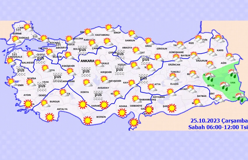 Yurt geneli sis sürüyor.
