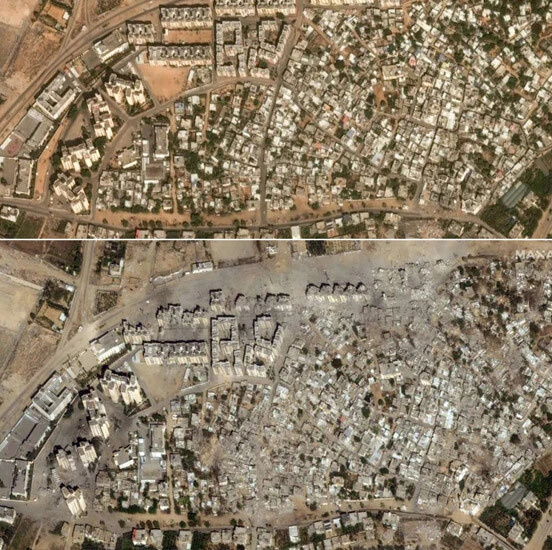 Gazze 20 günde paramparça! Uydu görüntüleri vahşeti gözler önüne serdi