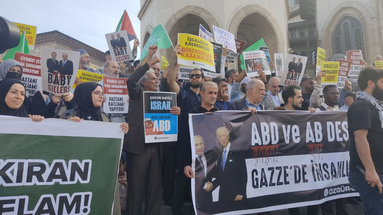 İstanbul&#039;da İsrail&#039;e yönelik Protesto: Göstericiler Fransa Başkonsolosluğu önünde toplandı