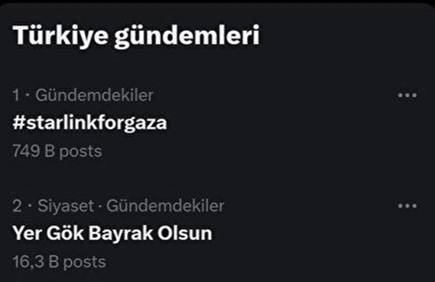 Elon Musk'a yapılan Gazze çağrısı TT oldu: #starlinkforgaza (Gazze'ye Starlink)