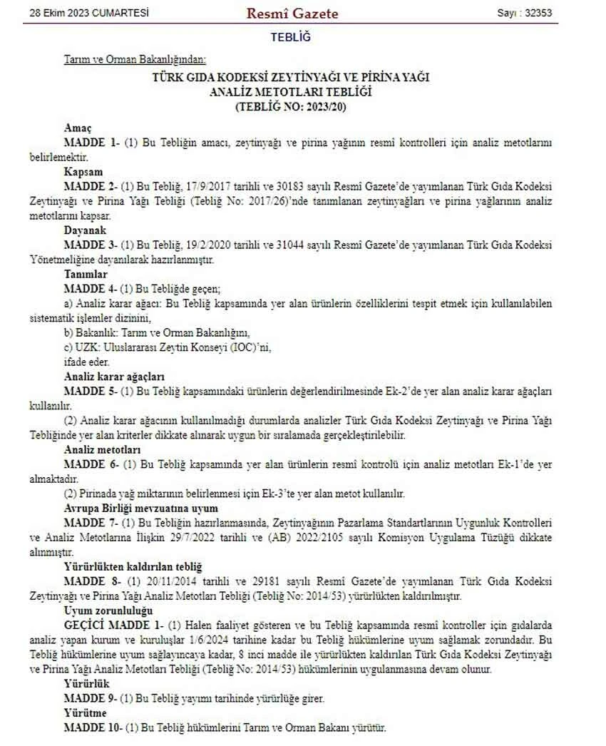 Zeytinyağına AB standardı geldi! Analizde düzenlemeye gidildi