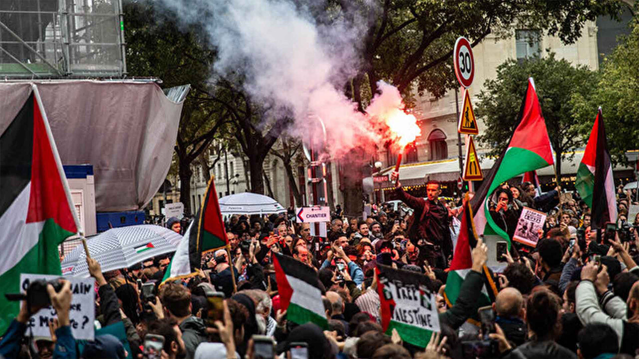 Paris&#039;te on binler yasağa rağmen Filistin için ayakta! Saldırıları artık durdurun...