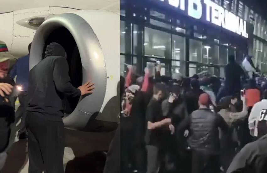 Dağıstan'da İsraillilerin geldiğini öğrenen yüzlerce kişi havalimanını bastı: Yahudileri didik didik aradılar!