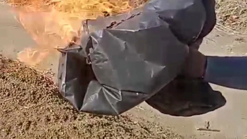 Petrol kokulu gaz! Su ararken bulup, poşete doldurdular