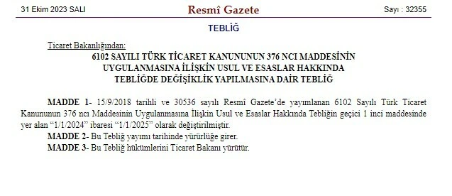 Borca batık şirketler için sağlanan kolaylıkta süre uzatıldı