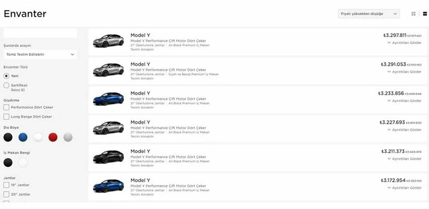 Tesla'dan Türkiye'de 300 bin TL civarında indirim!