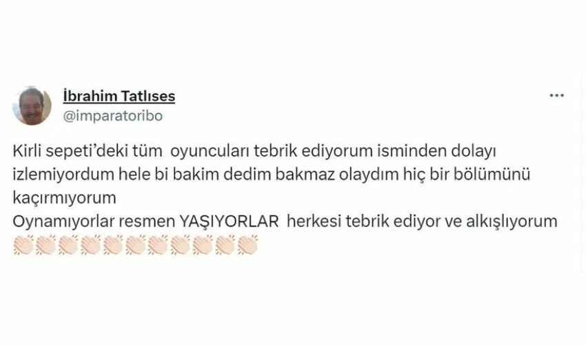 İbrahim Tatlıses'ten Kirli Sepeti dizisine övgü: Hiç bir bölümünü kaçırmıyorum