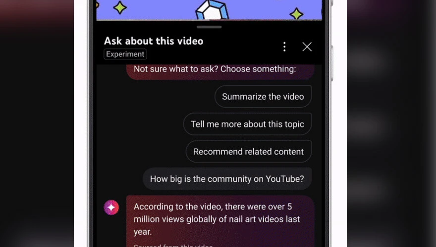 YouTube'dan yeni yapay zeka özelliği: Sen sor, o videoyu açıklasın