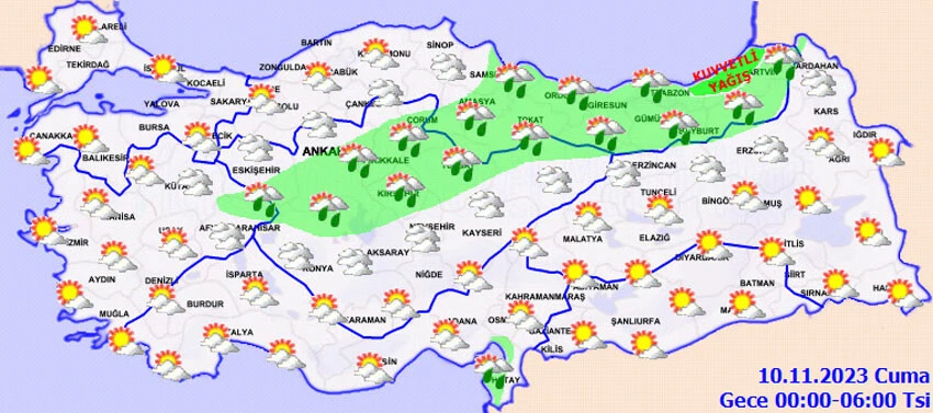 9 Kasım 2023 hava durumu raporu