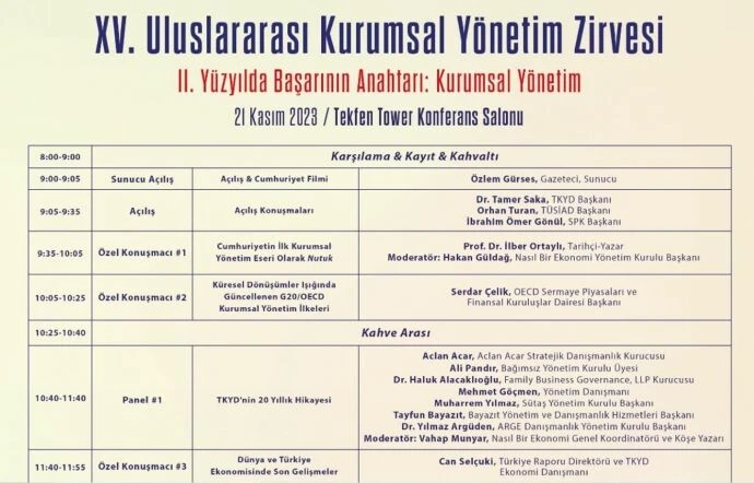 Uluslararası Kurumsal Yönetim Zirvesi 21 Kasım’da düzenlenecek