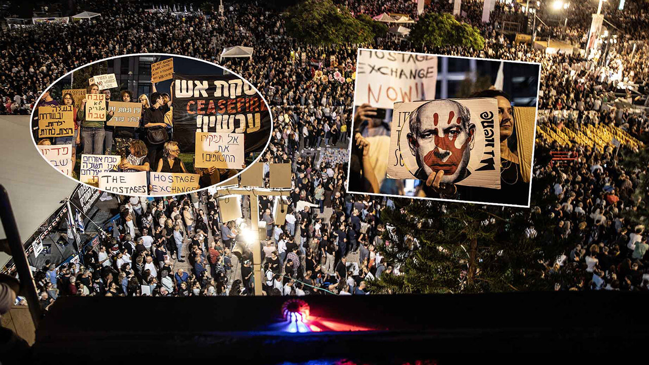 Tel Aviv&#039;de binler Netanyahu&#039;ya karşı ayaklandı: Çocukların öldürülmesini protesto ettiler
