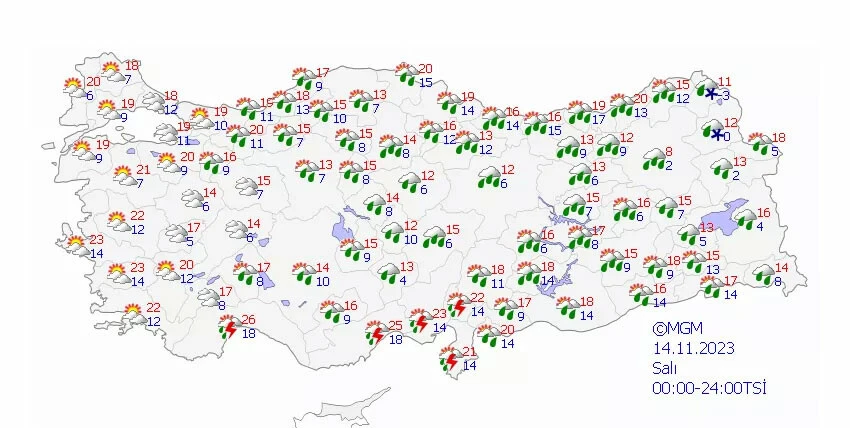 Meteoroloji'den 13 ile 'sarı kodlu' uyarı: Şiddetli sağanak bekleniyor.. Bugün hava nasıl olacak? İstanbul, Ankara, İzmir ve il il 13 Kasım hava durumu...