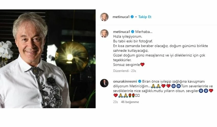Günlerce yoğun bakımda kalan Metin Uca'dan sağlık durumuyla ilgili ilk açıklama
