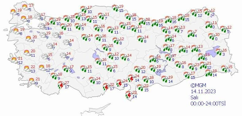 Kar geliyor... Meteoroloji il il açıkladı: Kuvvetli yağacak (14 Kasım 2023 Salı hava durumu)