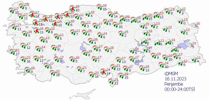 Meteoroloji'den sağanak uyarısı: Türkiye genelini etkisi altına alacak (16 Kasım Perşembe il il hava durumu)