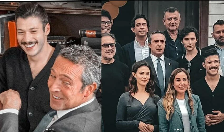 Kubilay Aka, Zaferin Rengi filminin setini ziyaret eden Ali Koç’u paylaştı