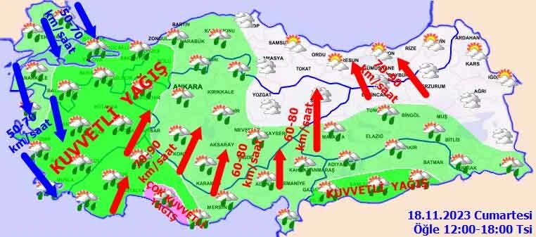 Meteoroloji, AFAD, AKOM peş peşe uyardı... İstanbul dahil 66 ilde fırtına alarmı: 100 kilometre hızla geliyor (18 Kasım hava durumu)
