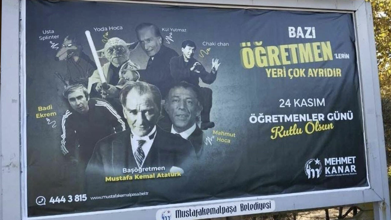 Bursa&#039;da belediyenin hazırlattığı 24 Kasım Atatürk afişi tepki çekti