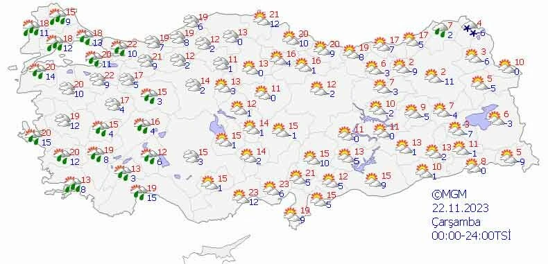 Doğu güneşli batı yağışlı... Meteoroloji il il uyardı: Kuvvetli geliyor (22 Kasım Çarşamba hava durumu)