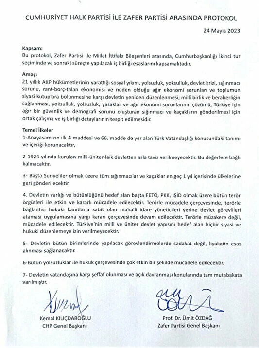 Ümit Özdağ, CHP ile ‘gizli protokolü’ paylaştı: 3 bakanlık vadedilmiş!