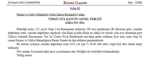 Yeniden değerleme oranı belli oldu! Vergi, harç ve cezalara yüzde 58,46 zam gelecek