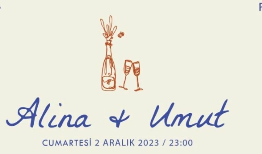 Alina Boz ve Umut Evirgen'in düğünü gibi davetiyesi de sade çıktı