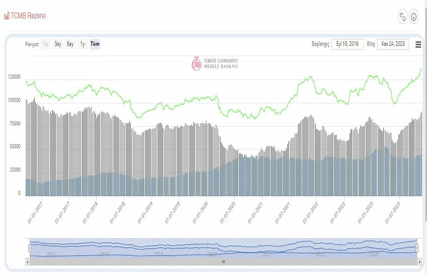 Merkez Bankası rezervleri tüm zamanların rekorunu kırdı