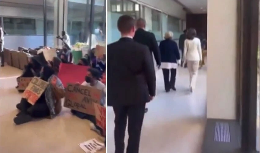 İsrail'e desteğini açıklayan Hillary Clinton ders vermeye geldiği okuldan kaçarak uzaklaştı