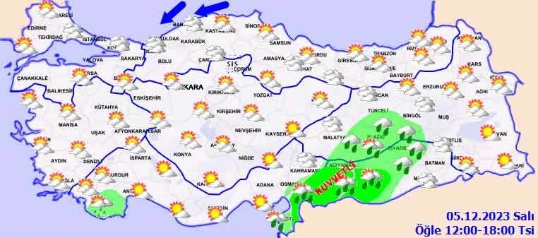 Meteoroloji saat vererek uyardı: 4 ilde çok kuvvetli yağacak (5 Aralık il il hava durumu)
