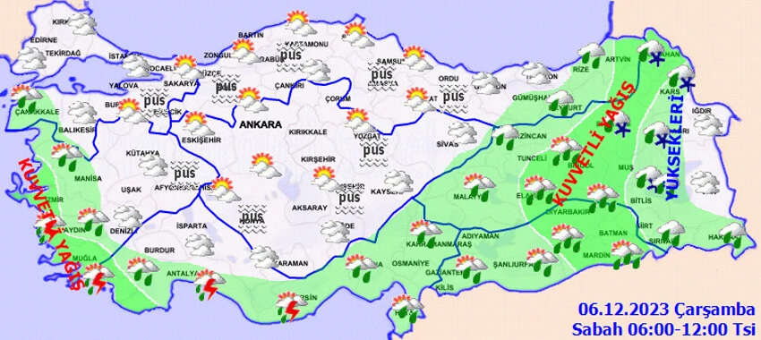 6 Aralık hava durumu raporu