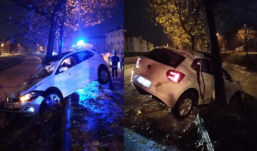 Babasından habersiz otomobili kaçırdı, sonu hastanede bitti