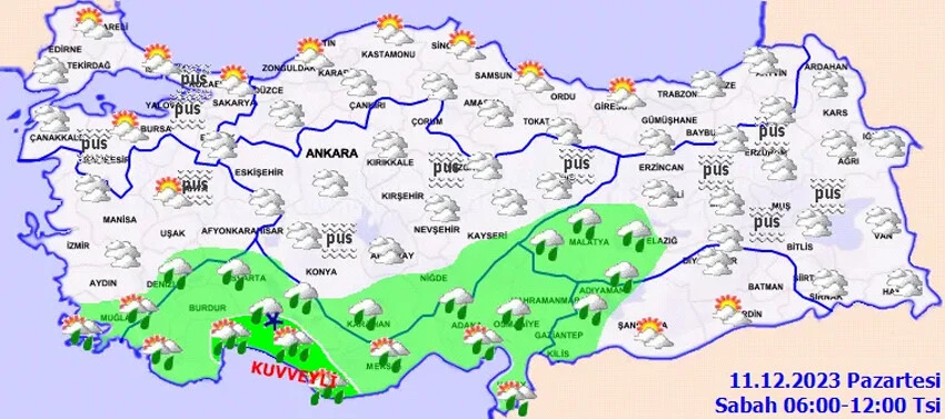 Bugün hava nasıl, yağmur yağacak mı?  Meteoroloji'den 3 il için sarı kodlu uyarı! İstanbul, Ankara, İzmir ve il il 11 Aralık hava durumu