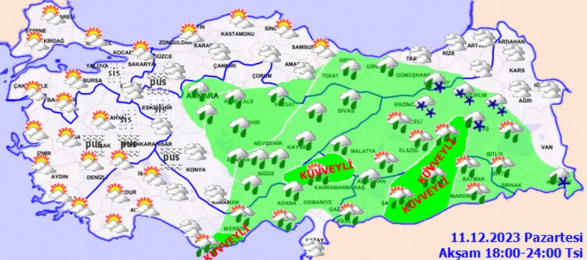 Bugün hava nasıl, yağmur yağacak mı?  Meteoroloji'den 3 il için sarı kodlu uyarı! İstanbul, Ankara, İzmir ve il il 11 Aralık hava durumu