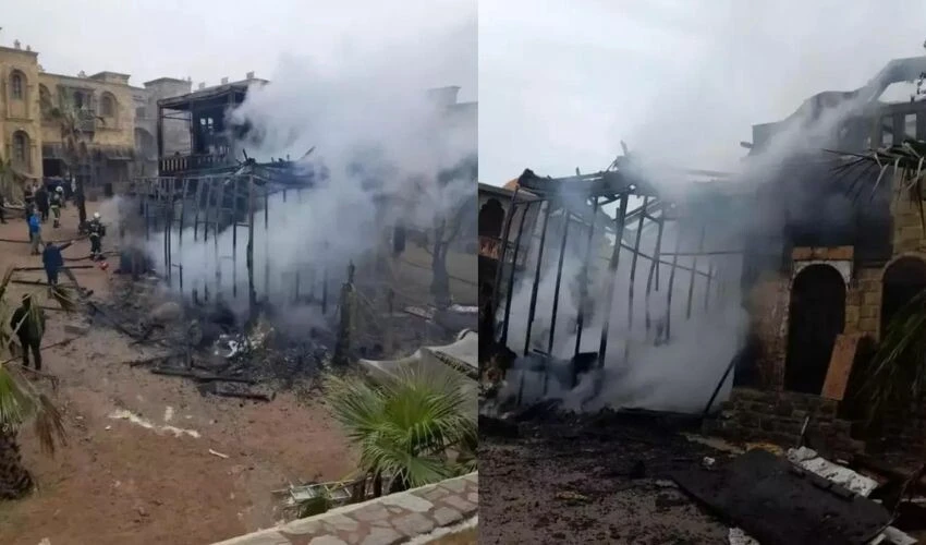 Dizi setinde yangın çıktı, eşyalar kullanılamaz hale geldi