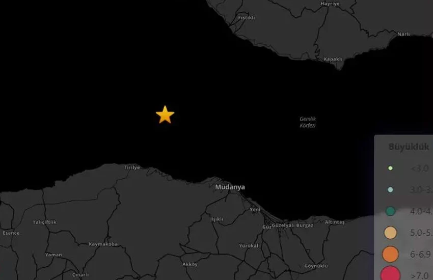 Bursa'da Gemlik Körfezi'nde 3.7 şiddetinde deprem