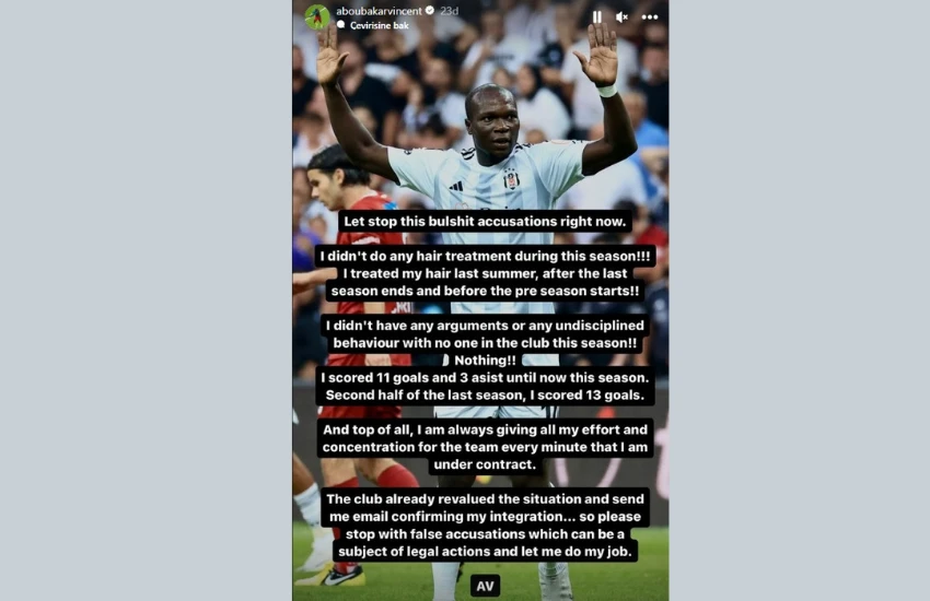 Aboubakar'dan kadro dışı sonrası ilk açıklama