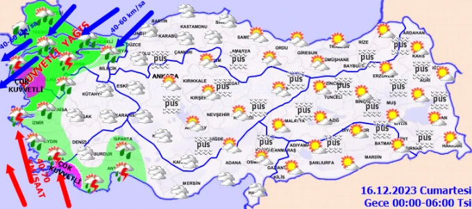 Meteoroloji'den flaş uyarı! Hafta sonu planı yapanlar dikkat: 17 ilde sarı ve turuncu kodlu alarm verildi... (16 Aralık hava durumu)