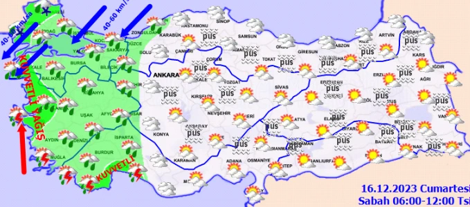 Meteoroloji'den flaş uyarı! Hafta sonu planı yapanlar dikkat: 17 ilde sarı ve turuncu kodlu alarm verildi... (16 Aralık hava durumu)