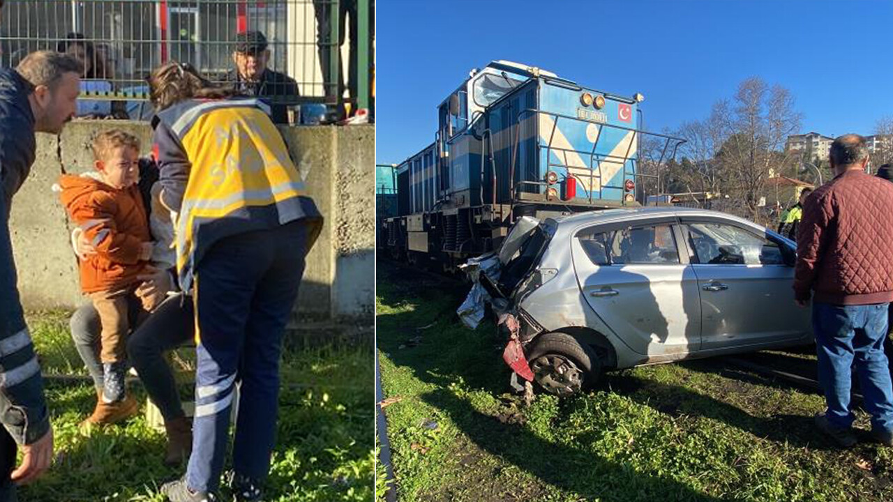 Zonguldak&#039;ta korkunç kaza: Yük treni otomobili biçti!