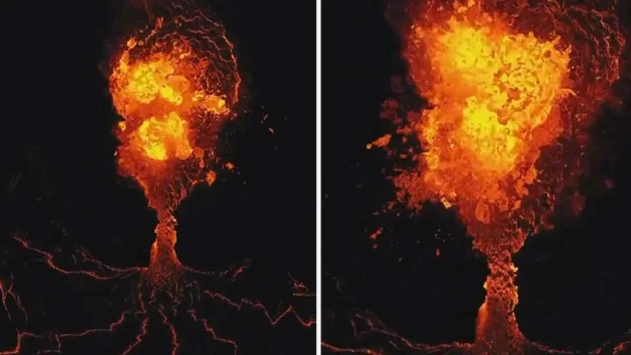 İzlanda cehenneme döndü! İşte yanardağ patlamasının en net görüntüleri...