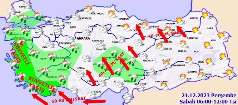 Yağmur, fırtına, sis... Meteoroloji il il uyardı: Çok kuvvetli olacak (21 Aralık Perşembe hava durumu)