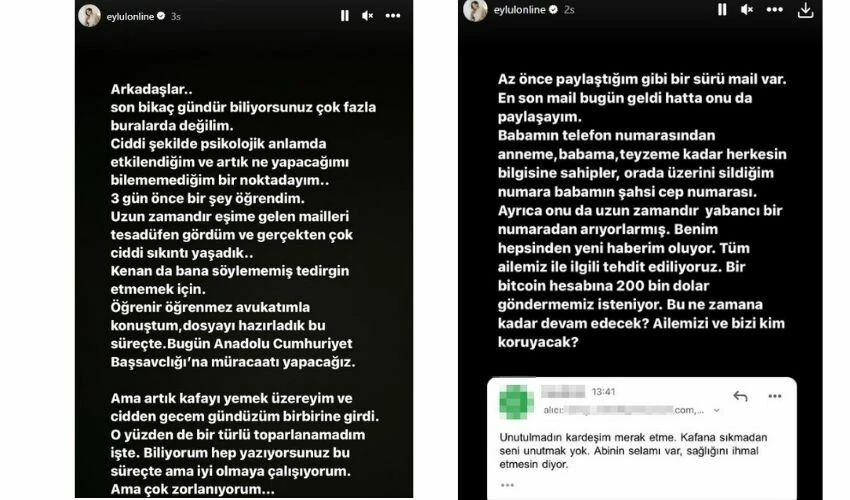 Eylül Öztürk'ten 'Ölüm tehdidi' iddiası