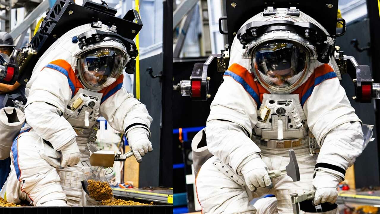 NASA astronotlarının Ay&#039;da giyeceği kıyafet, bükülme ve çömelme testlerinden geçti