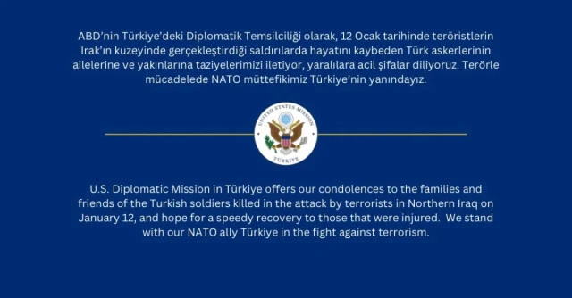 ABD'den şehitlerimiz için NATO vurgulu taziye mesajı