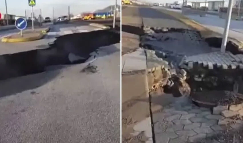 Yer yarıldı içinde kayboldu! Devasa çukur bir işçiyi yuttu