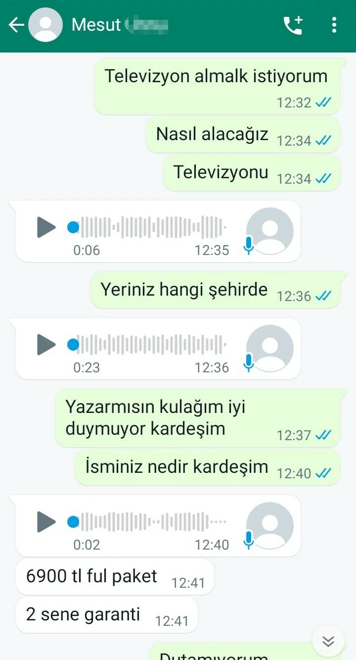 Televizyon sipariş etti 6 tane bez teslim aldı! Dolandırıcıları bakın nasıl oyaladı!