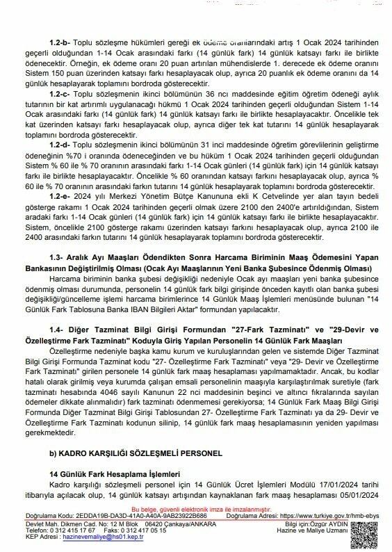 Memurun '14 günlük maaş farkı' işlemleri başlıyor! Hazine ve Maliye Bakanlığı duyurdu