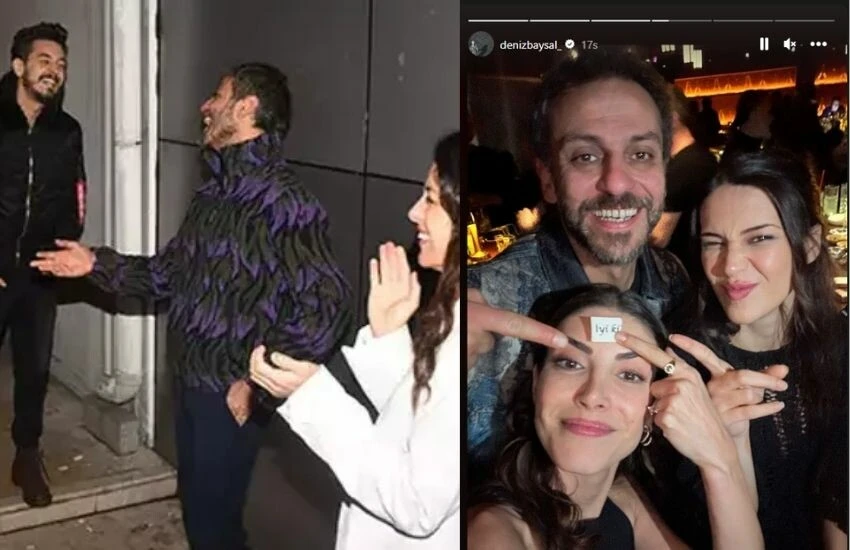 Erkan Kolçak Köstendil'e eşinden ve oyuncu arkadaşlarından sürpriz kutlama